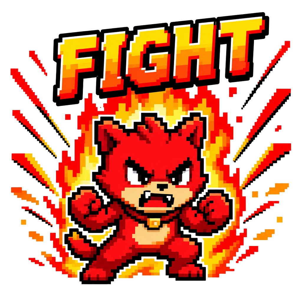 Fight! pixel art sticker