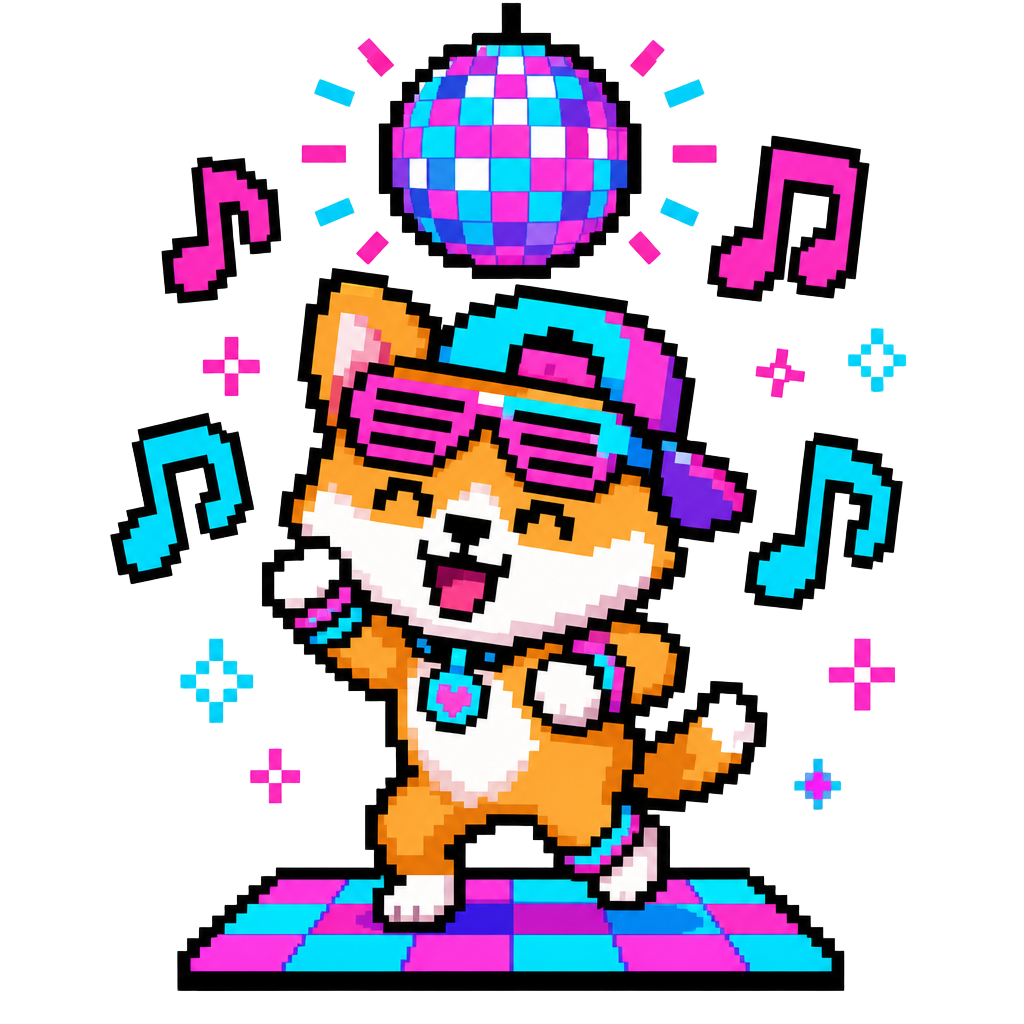 Disco pixel art sticker