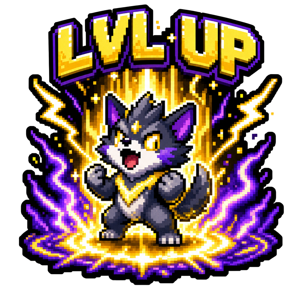 Power Up pixel art sticker