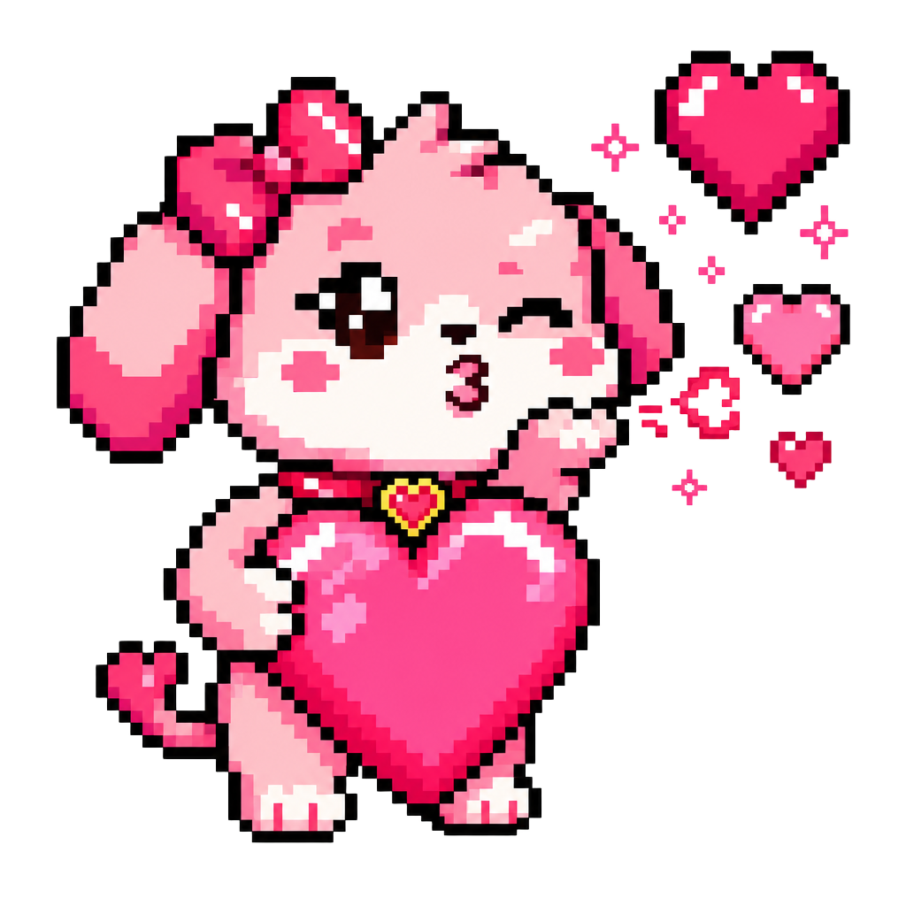 Smooch pixel art sticker